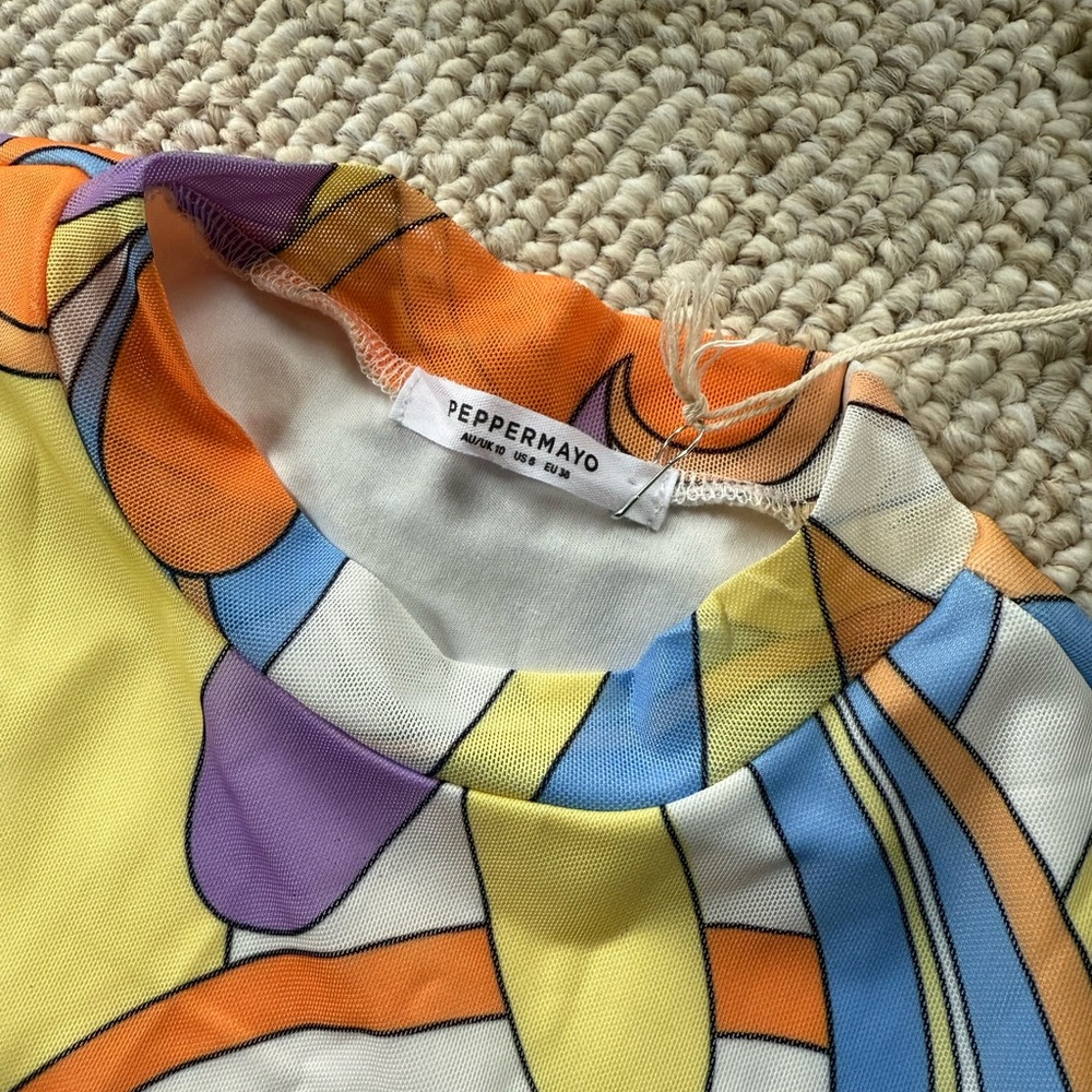 Multicolor Abstract Maxi Bodycon Dress